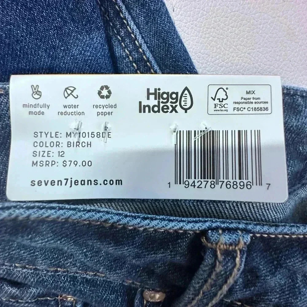 Seven7 Blue Slim Straight High Rise  Relaxed Jeans - Picture 4 of 5